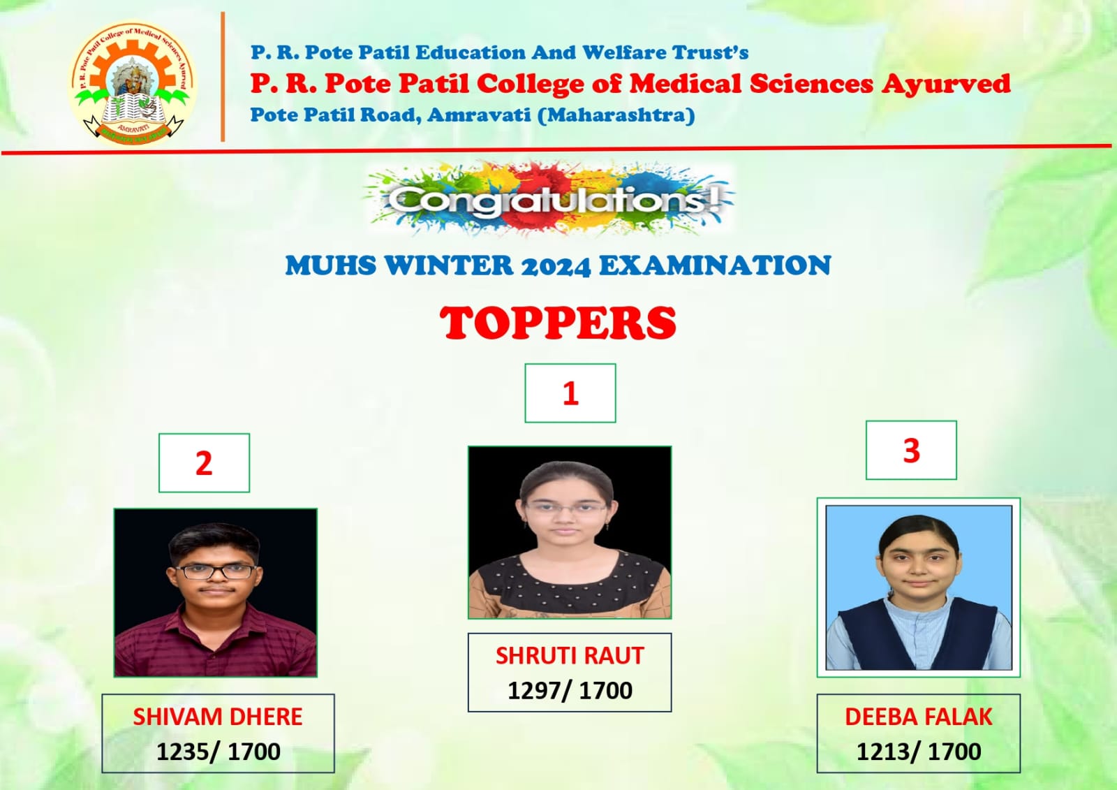 Toppers Winter Exam 2024 